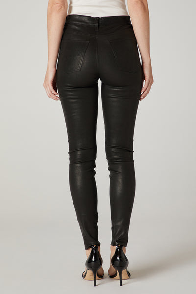 Barbara High Rise Super Skinny Leather Pant Premium Italian Fabric