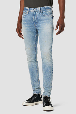Men's Slim-Fit Ice Blue Stone Washed Lycra Jeans | Martin Valen