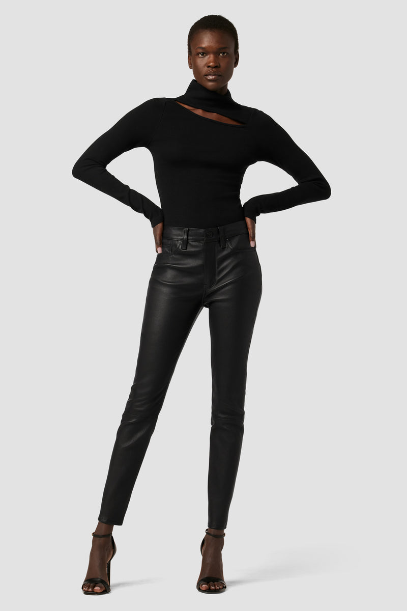 Barbara High-Rise Super Skinny Ankle Leather Pant