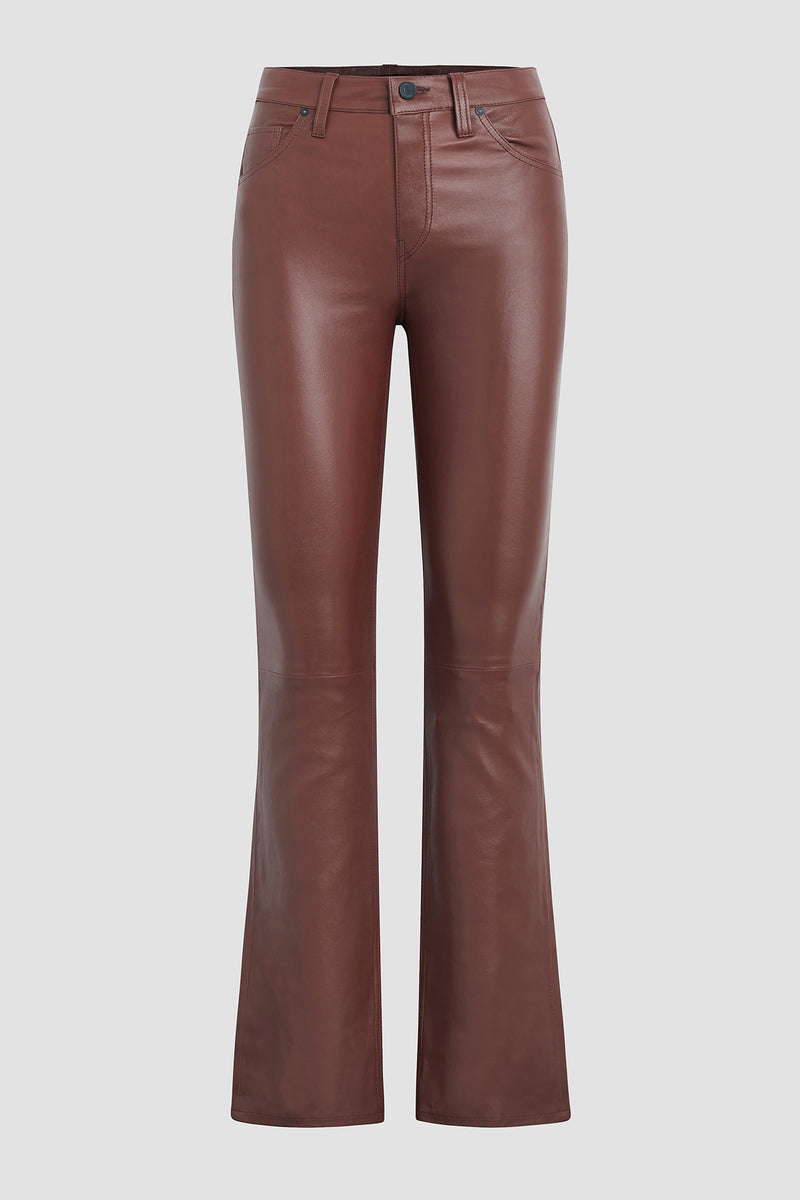 Barbara High-Rise Baby Bootcut Leather Pant