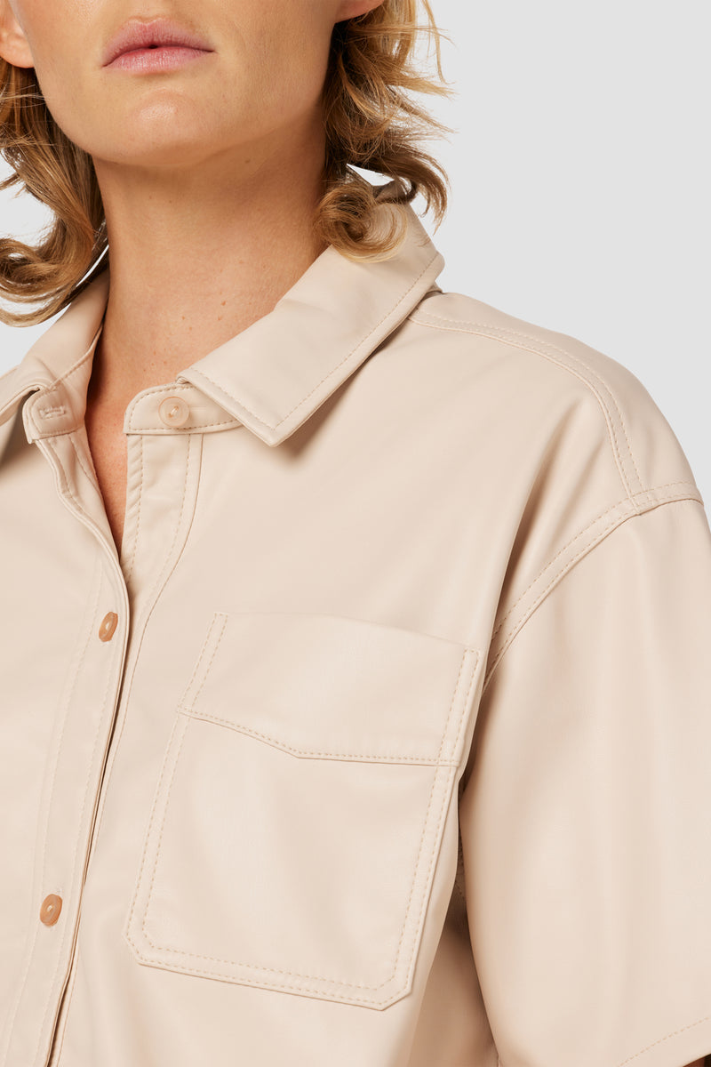 Oversized Cropped Button Down Shirt