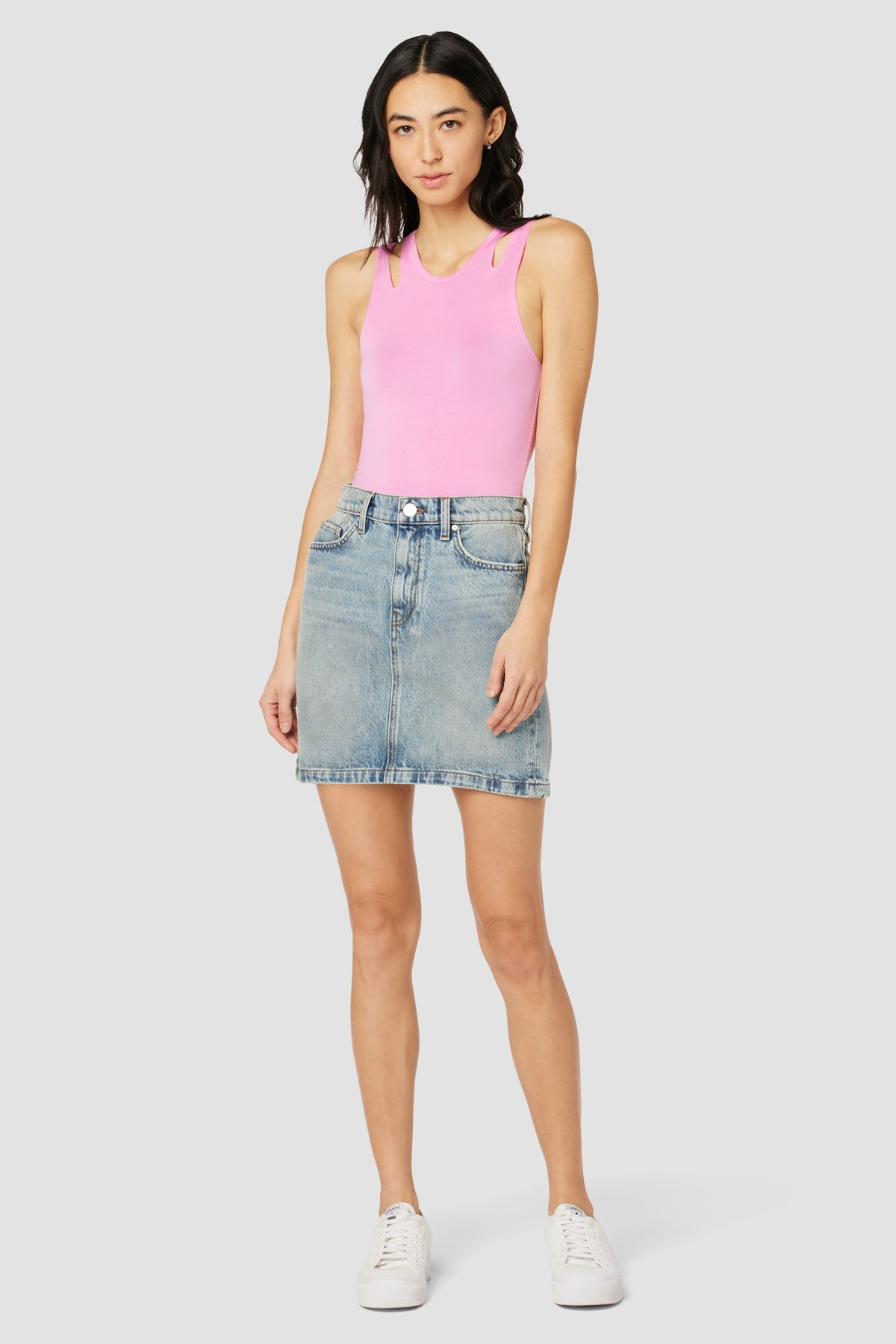 Curved Hem Mini Skirt | Premium Italian Fabric | Hudson Jeans
