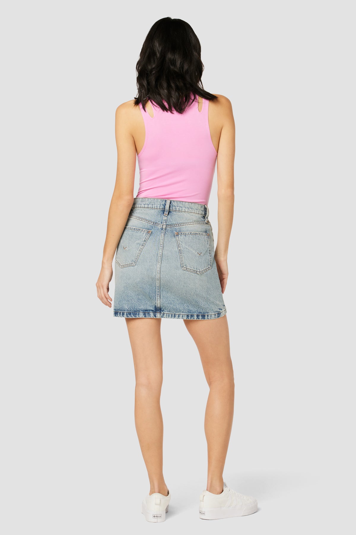 Curved Hem Mini Skirt