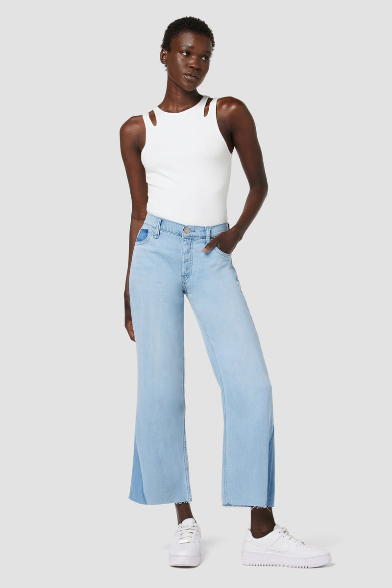 Rosie High-Rise Wide Leg Crop Jean | Premium Italian Fabric