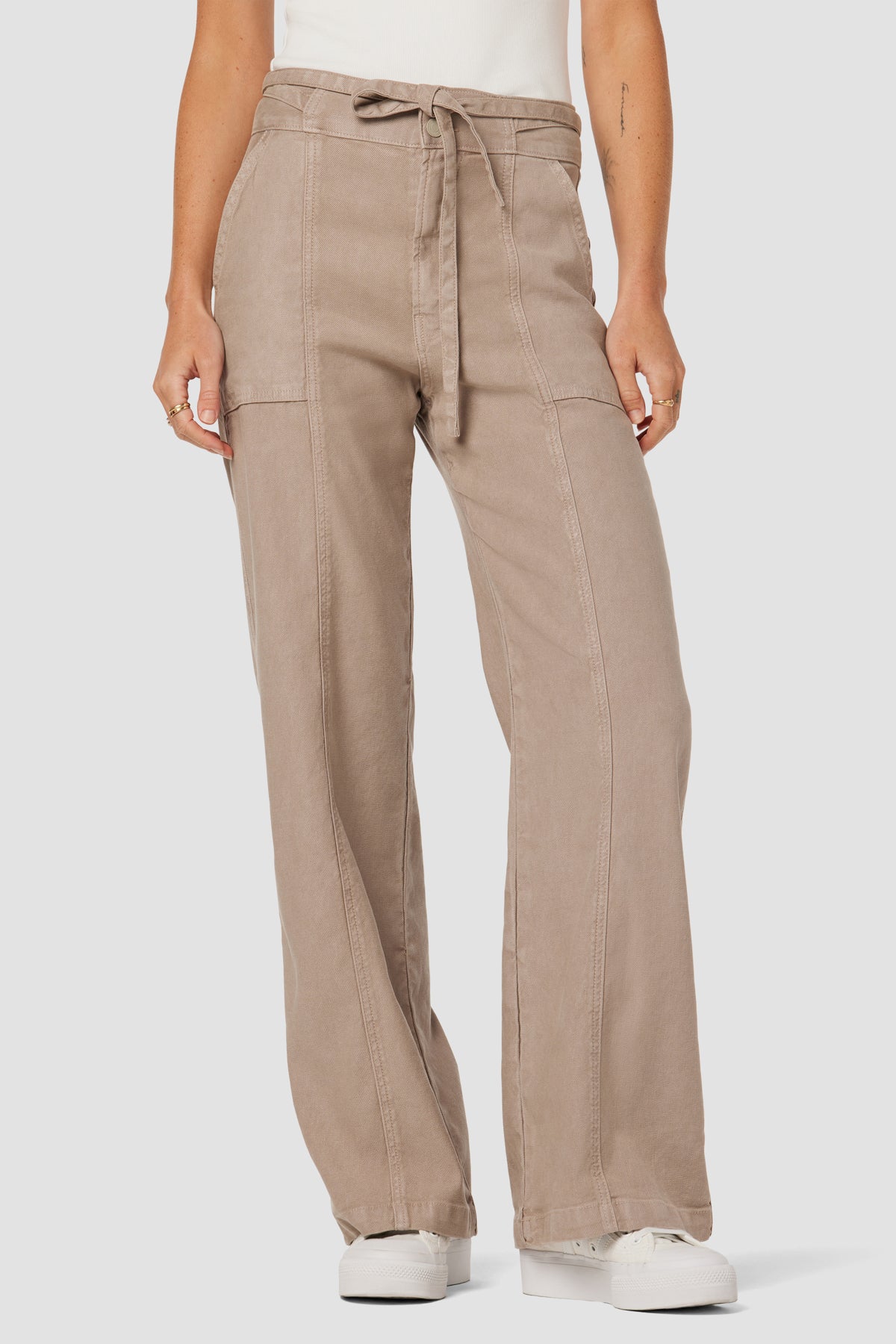 Tie Waist Wide Leg Trouser, Premium Italian Fabric