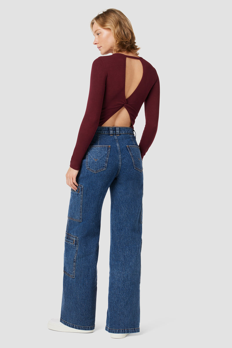 High-Rise Welt Pocket Cargo Petite Pant