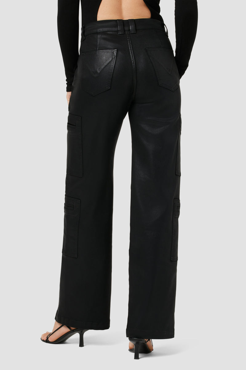 High-Rise Welt Pocket Wide Leg Cargo