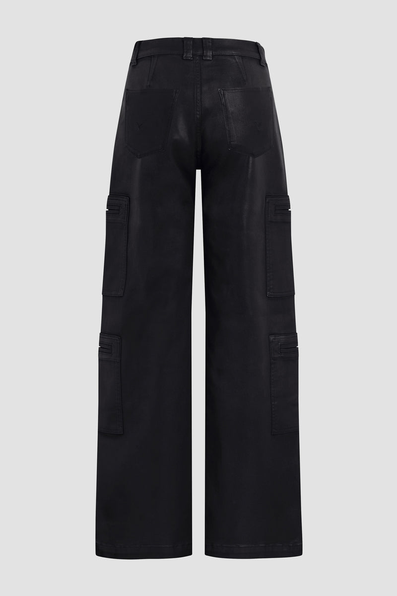 High-Rise Welt Pocket Wide Leg Cargo