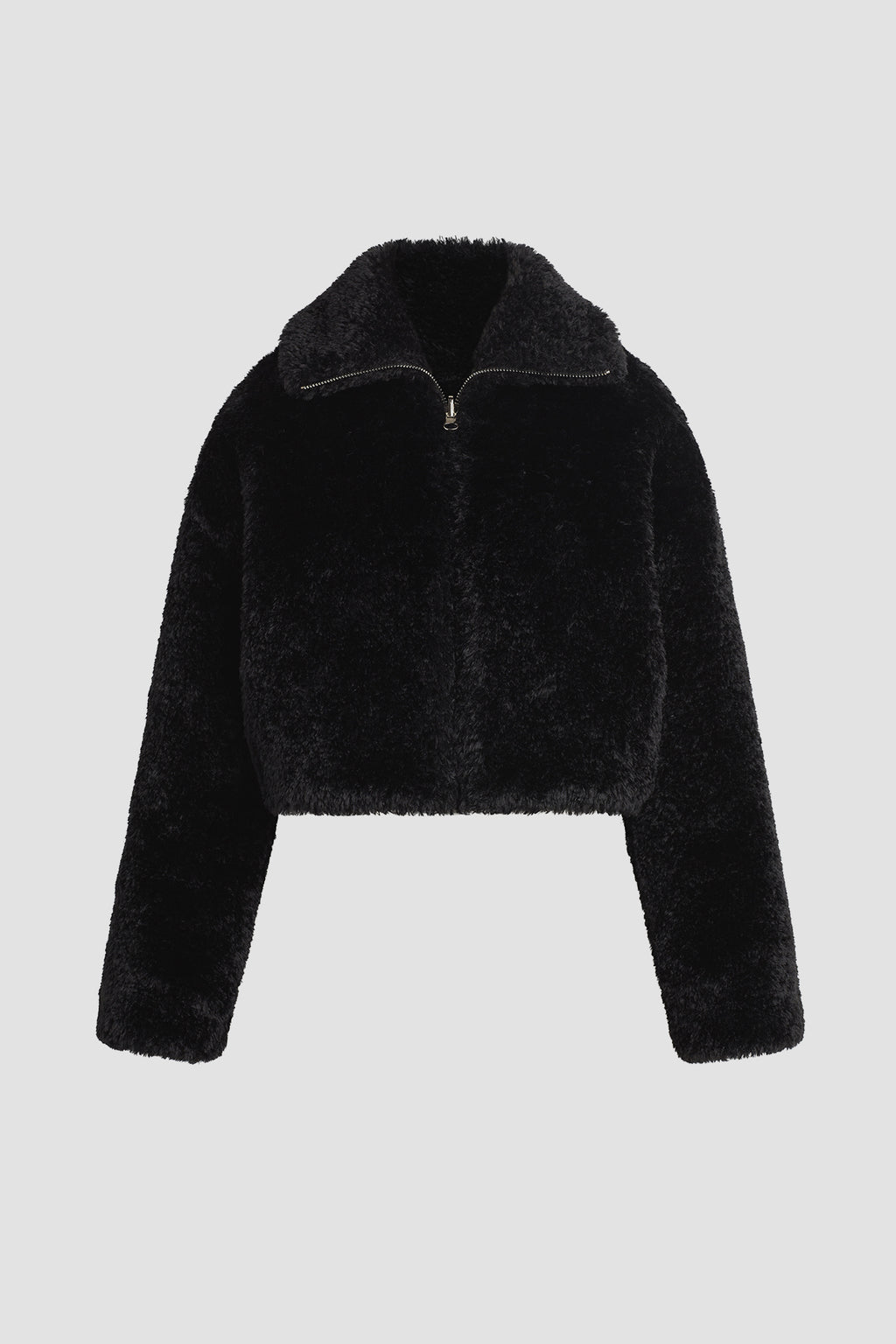 Cropped Plush Teddy Fur Jacket