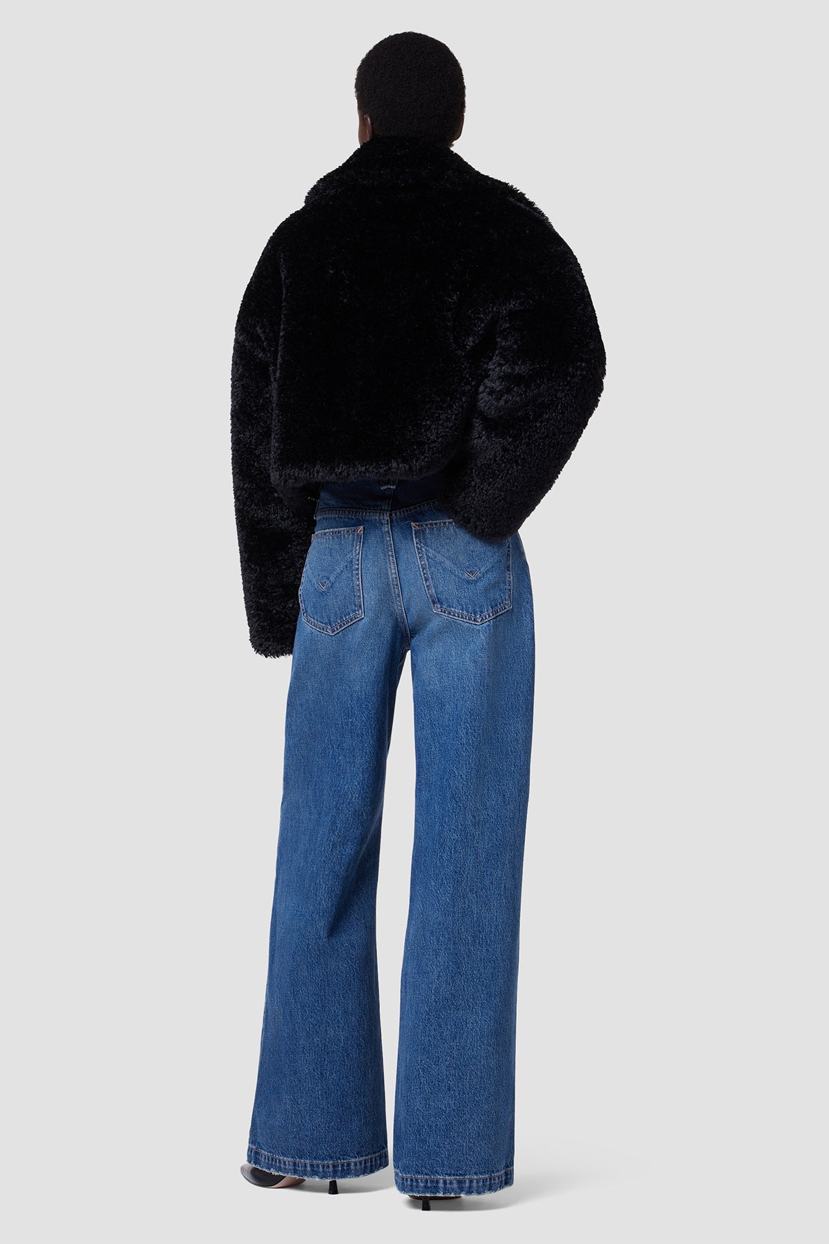 Cropped Plush Teddy Fur Jacket