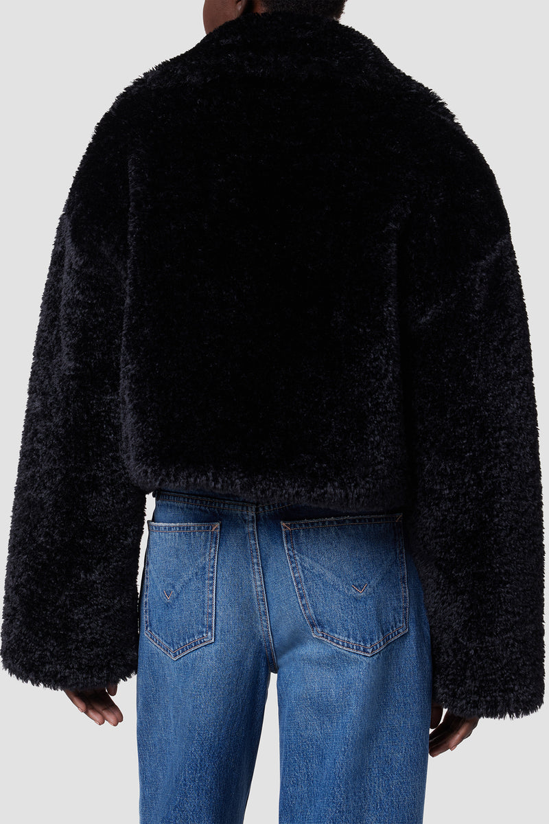 Cropped Plush Teddy Fur Jacket