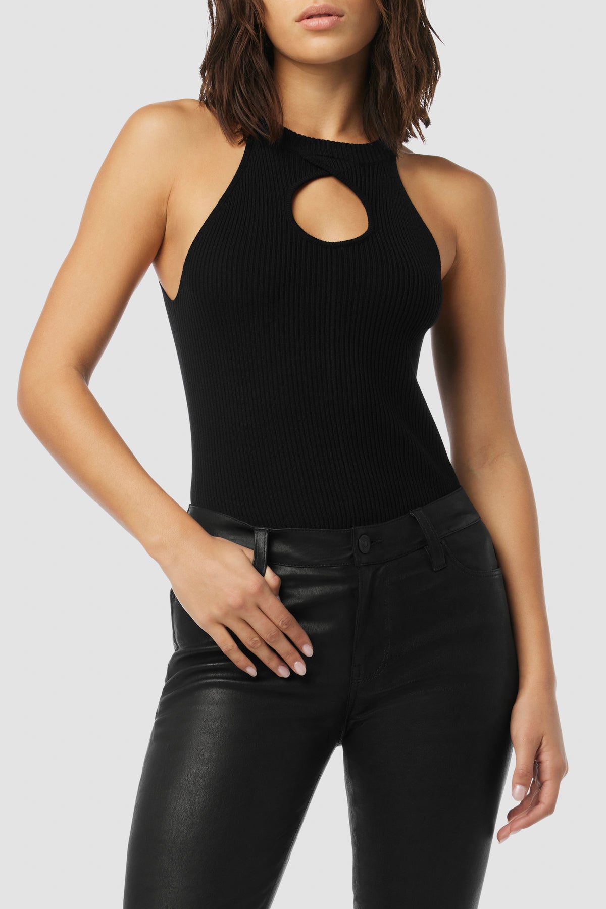 Mock Neck Keyhole Racer Tank | Hudson Jeans