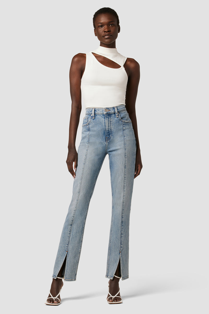 Harlow Ultra High-Rise Cigarette Jean w/ Slit Hem