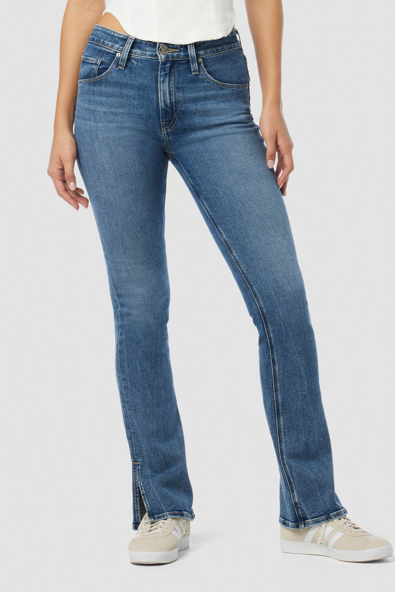 Barbara High-Rise Baby Bootcut Jean w/ Slit Hem