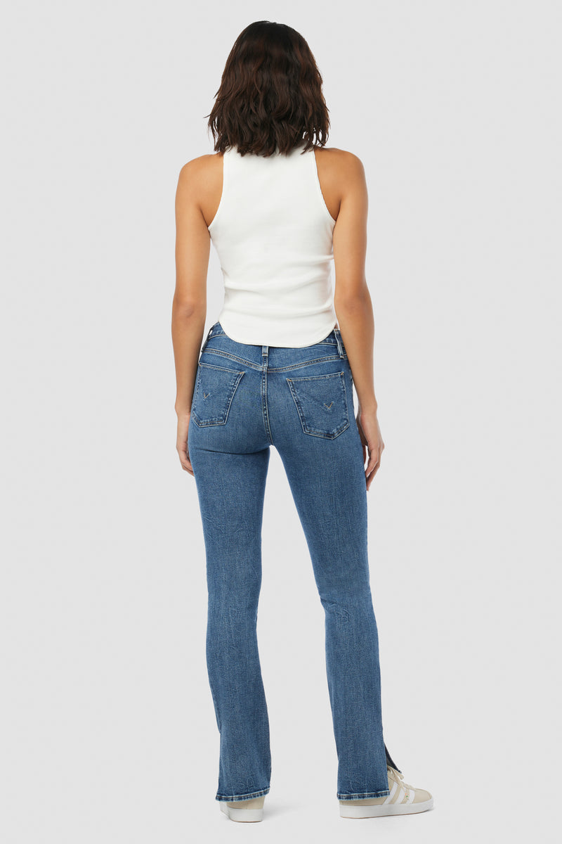 Barbara High-Rise Baby Bootcut Jean w/ Slit Hem