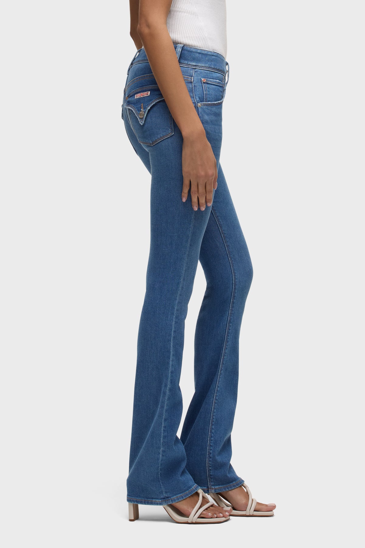 Jeans Bootcut Grossesse Femme - Taille élastique Confort - 98% Coton, 2% élasthanne - Poches élastiques - Pour Maternité