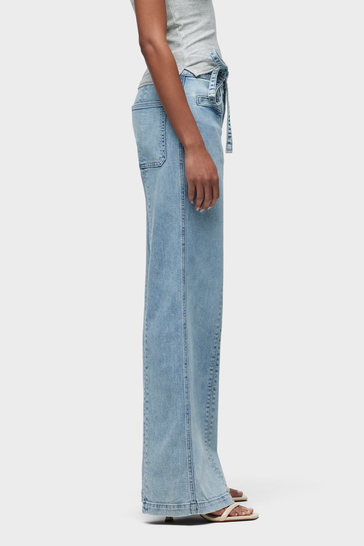 Tie Waist Pintucked Trouser | Premium Italian Fabric