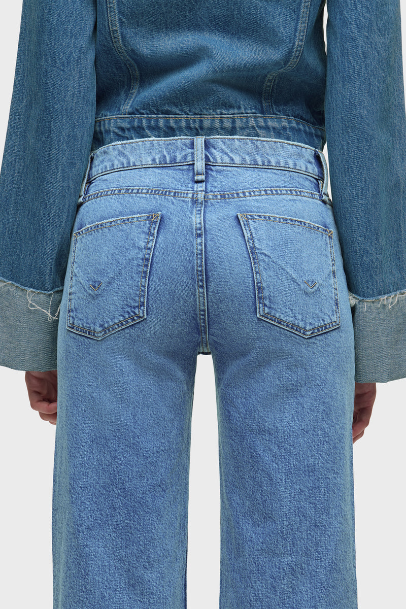 Rosie High-Rise Wide Leg Ankle Cuff Raw Hem