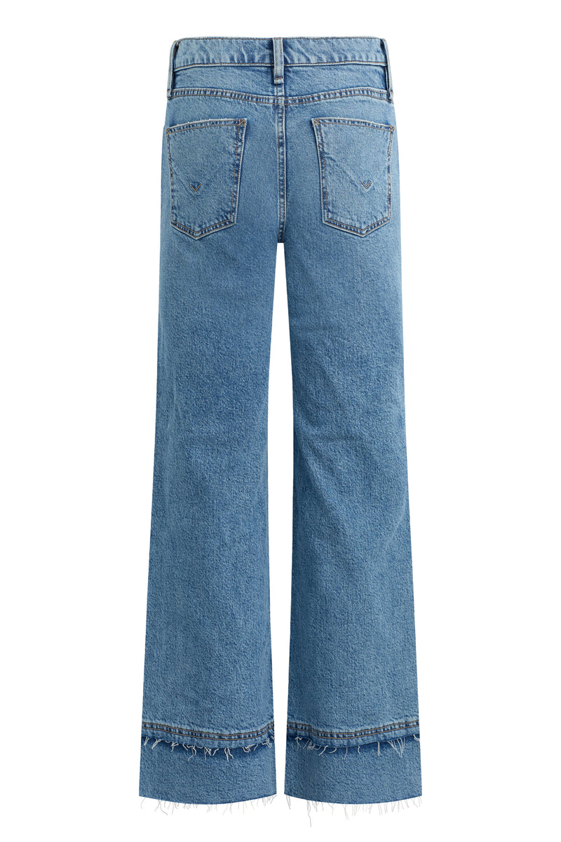 Rosie High-Rise Wide Leg Ankle Cuff Raw Hem