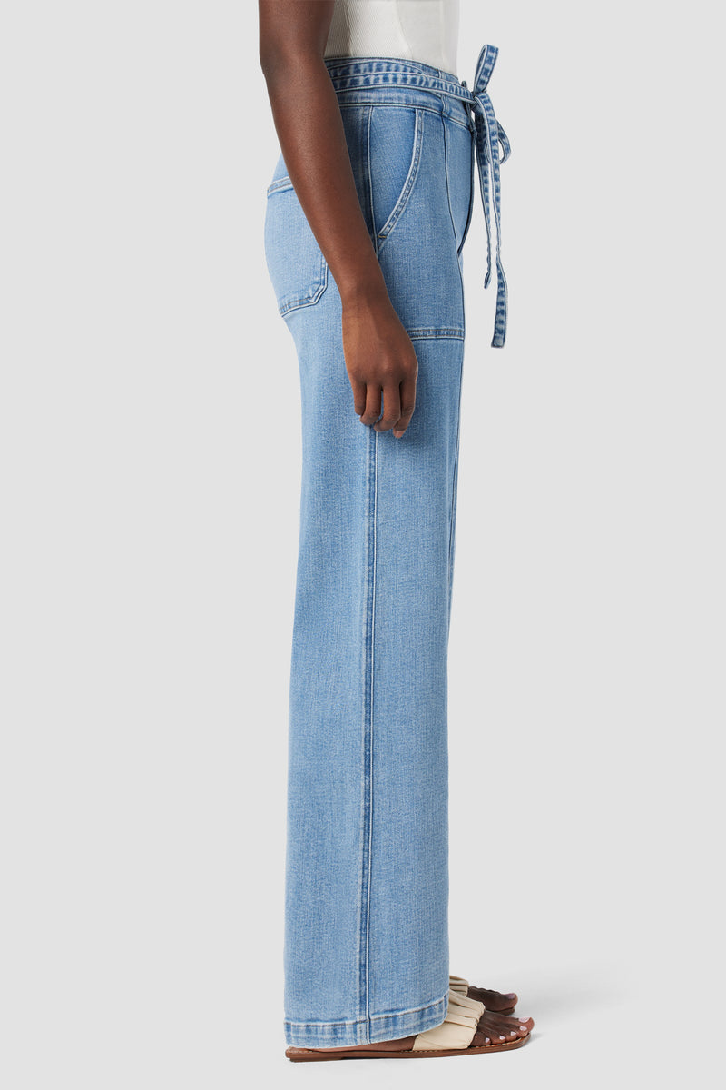 Tie Waist Wide Leg Trouser