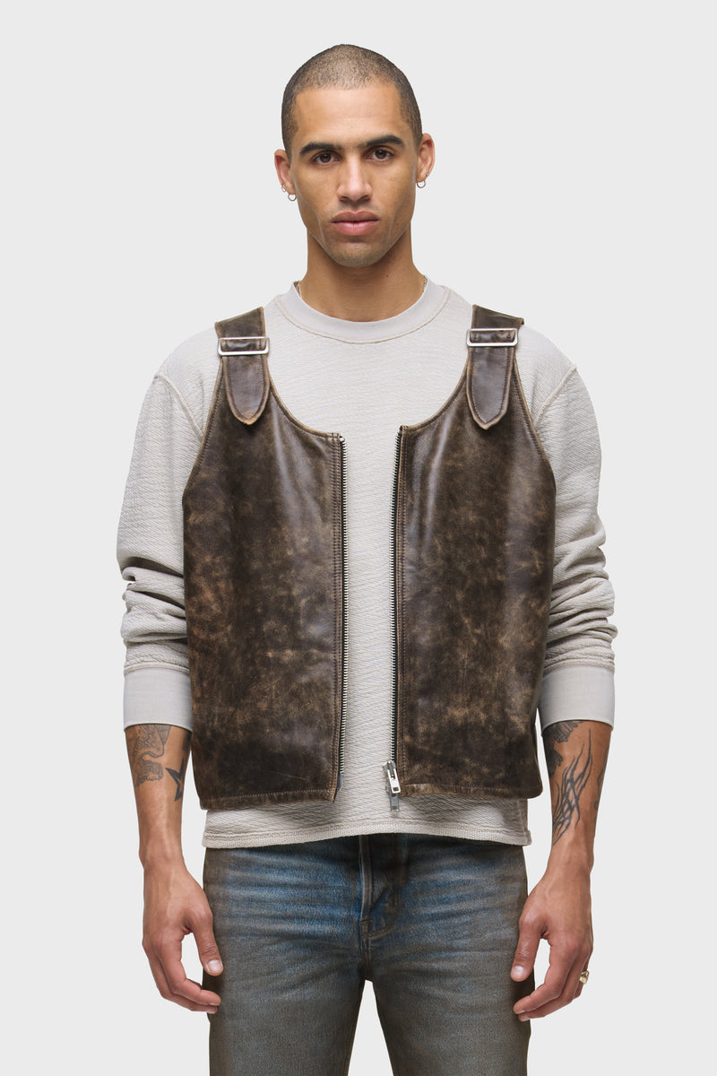 Success Leather Zip Vest
