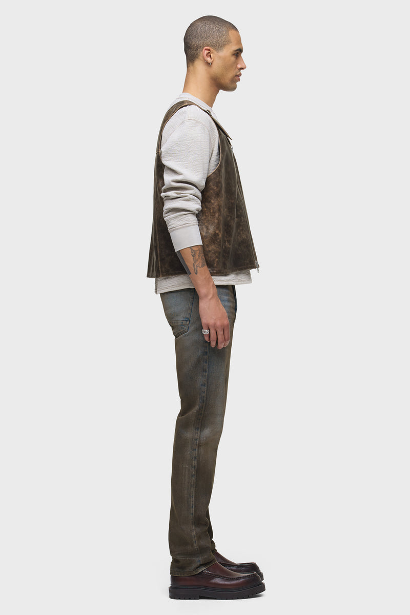 Success Leather Zip Vest