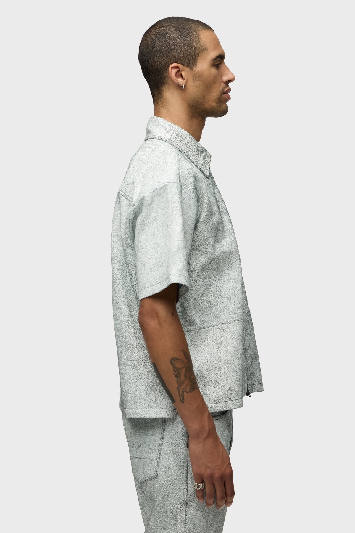 Short Sleeve Zip Shirt | Hudson Jeans