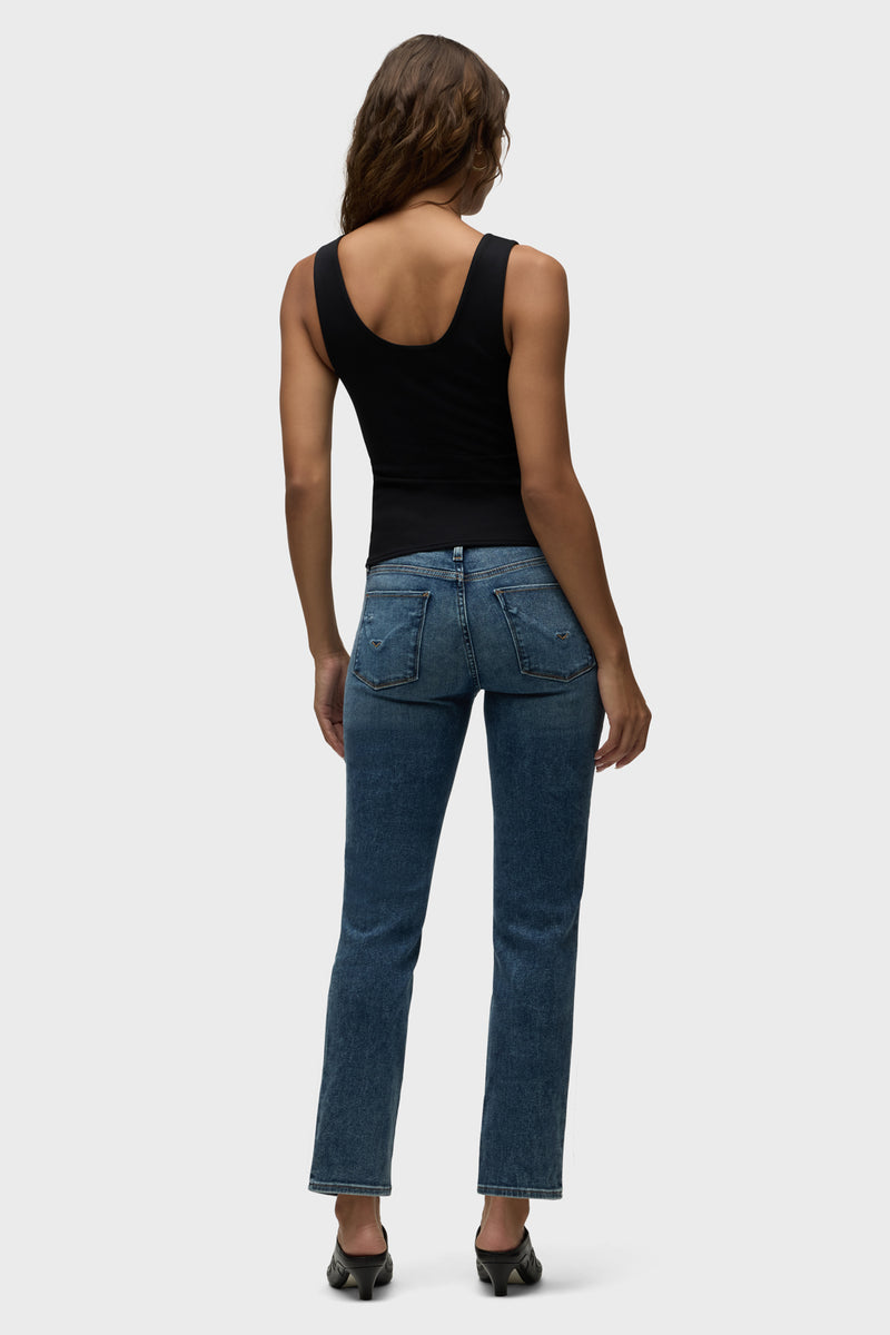 Nico Mid Rise Straight Ankle Jean Premium Italian Fabric