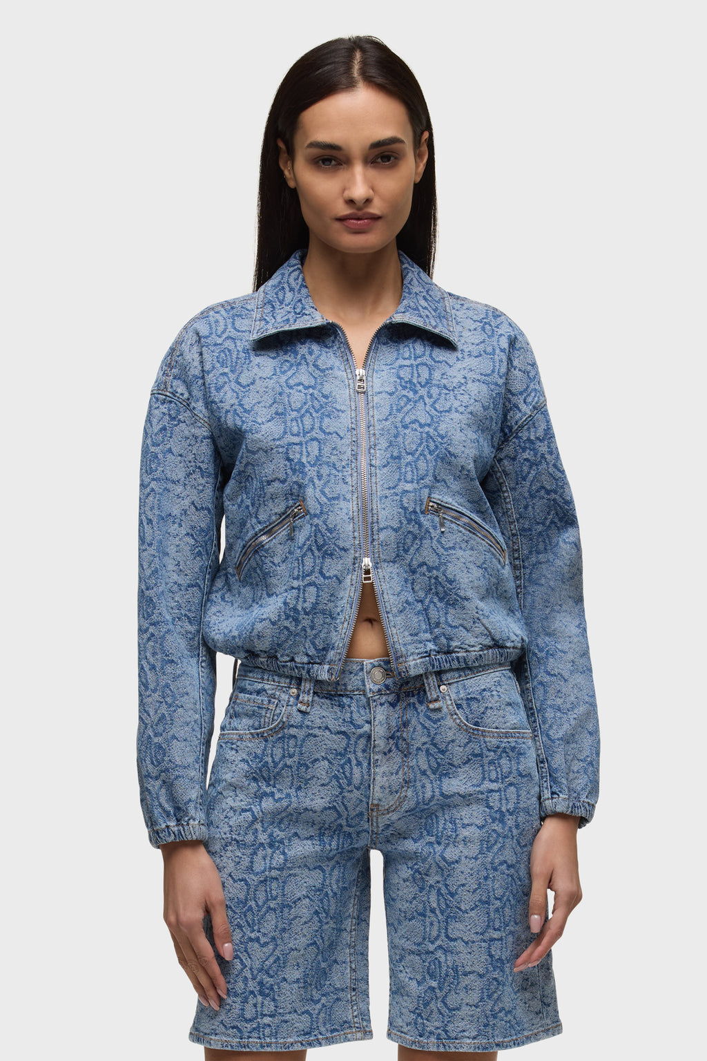 Cropped Zip Up Jacket