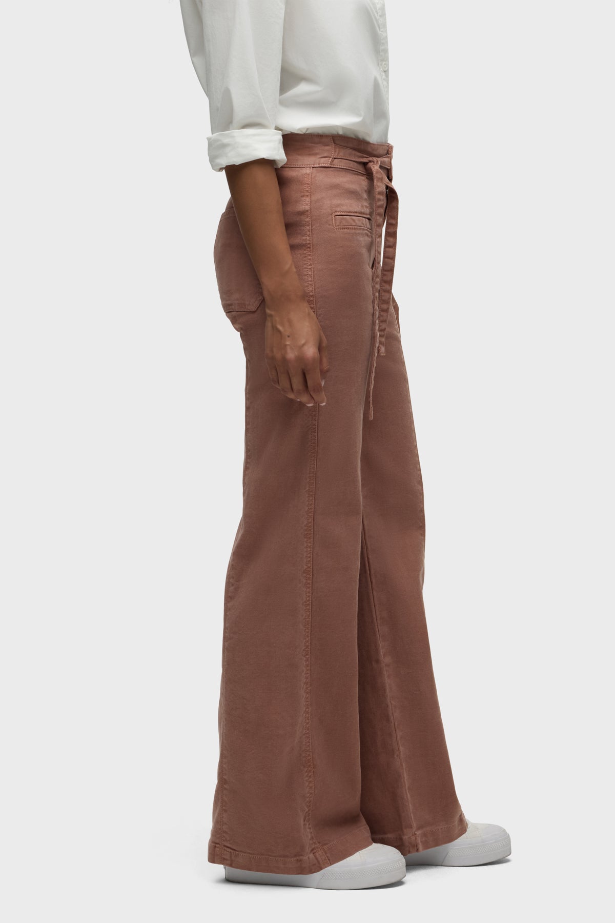 注目ショップ Tie Waist Pintucked Trouser Pant | Premium Italian Fabric パンツ