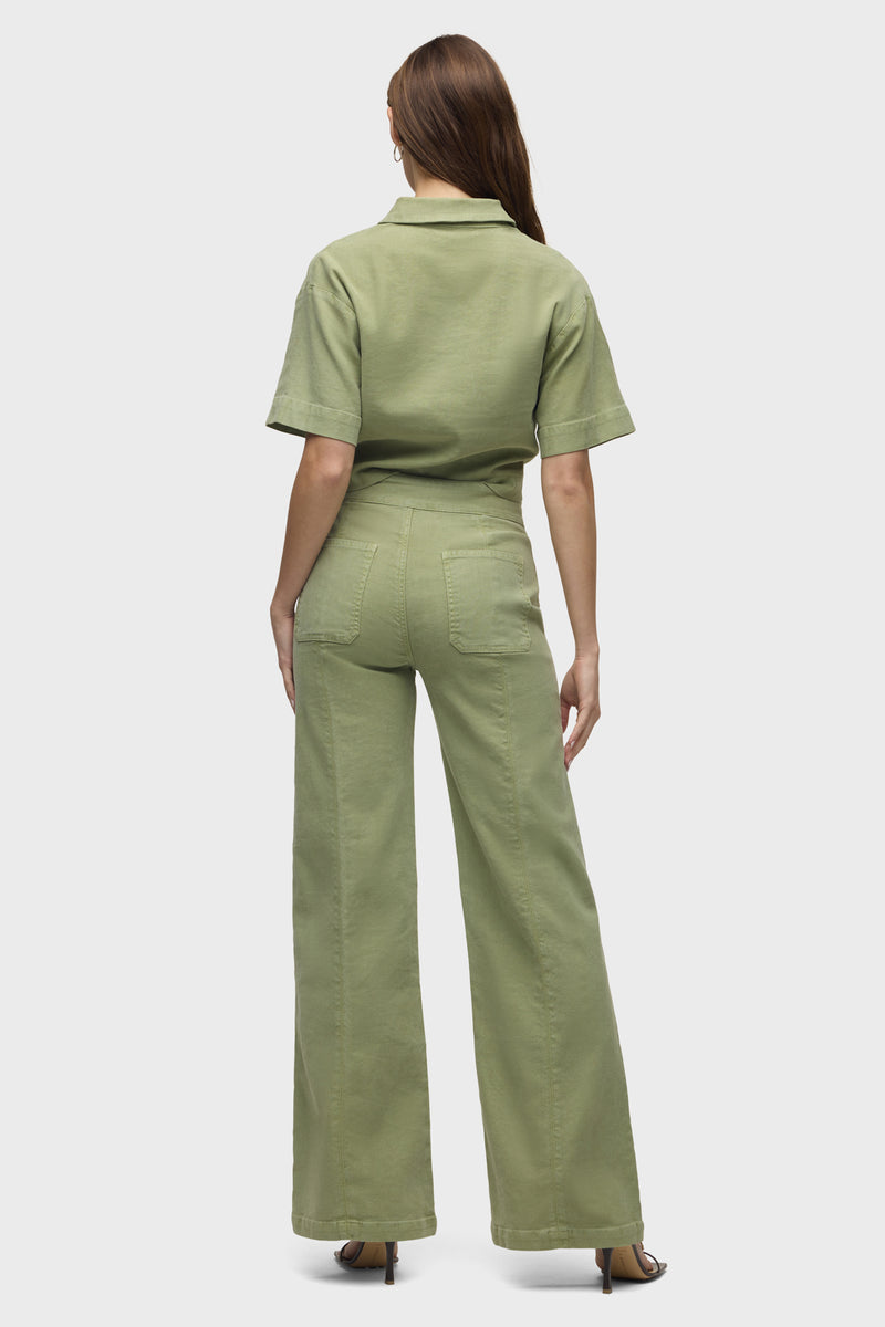 Tie Waist Pintucked Trouser Pant