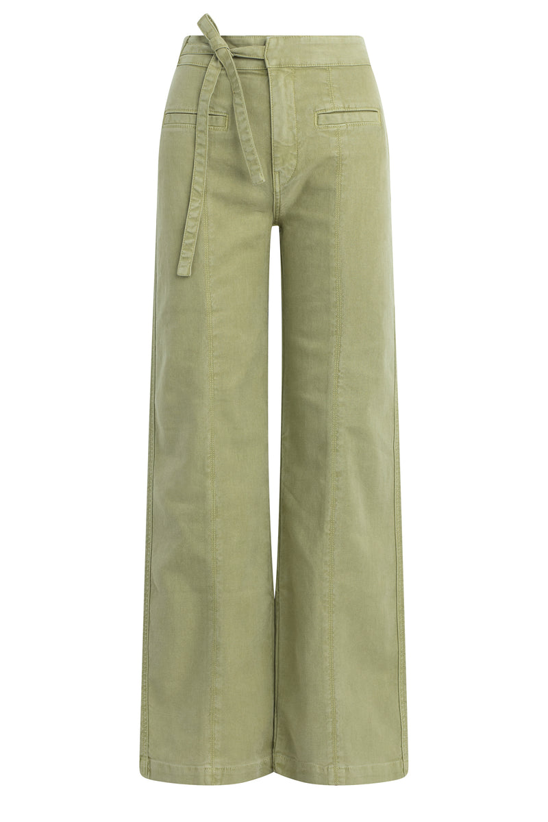 Tie Waist Pintucked Trouser Pant