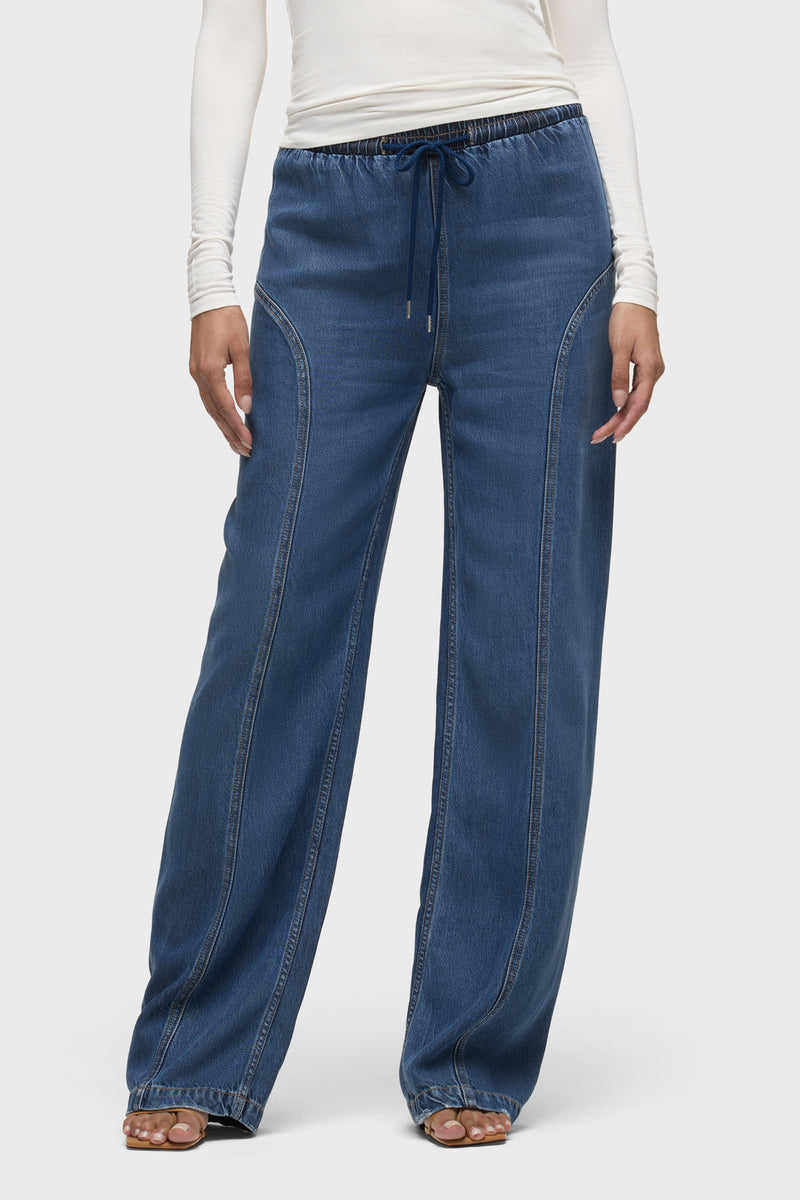 パンツ AMOMENTO DRAWSTRING DENIM PANTS Aviator Drawstring Pant | Premium Italian Fabric | Hudson Jeans