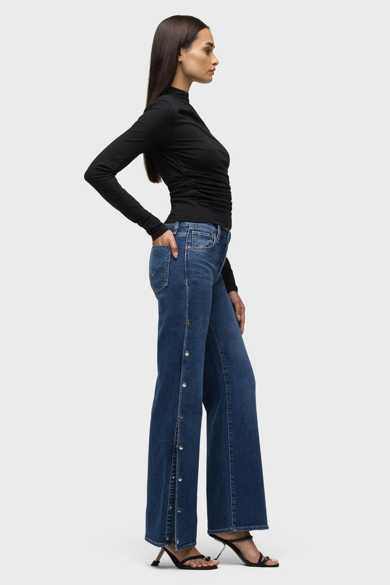 Rosie Side Seam Snaps Wide Leg