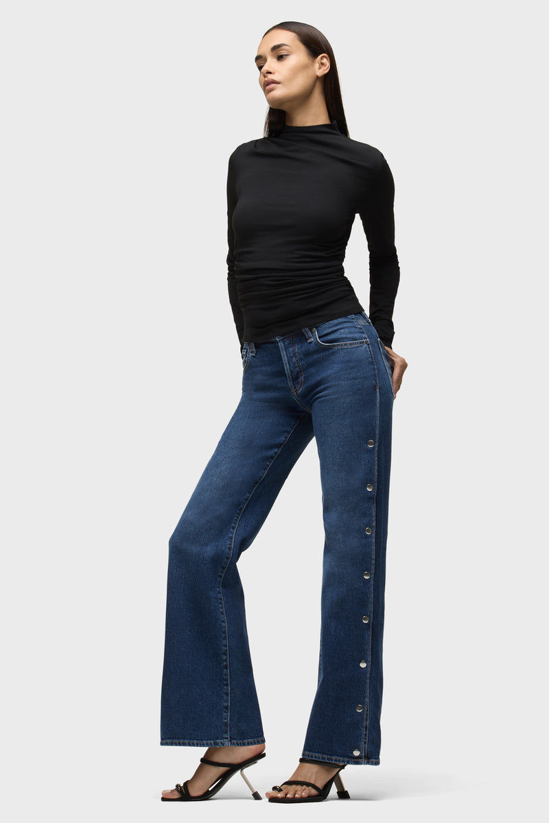 Rosie Side Seam Snaps Wide Leg