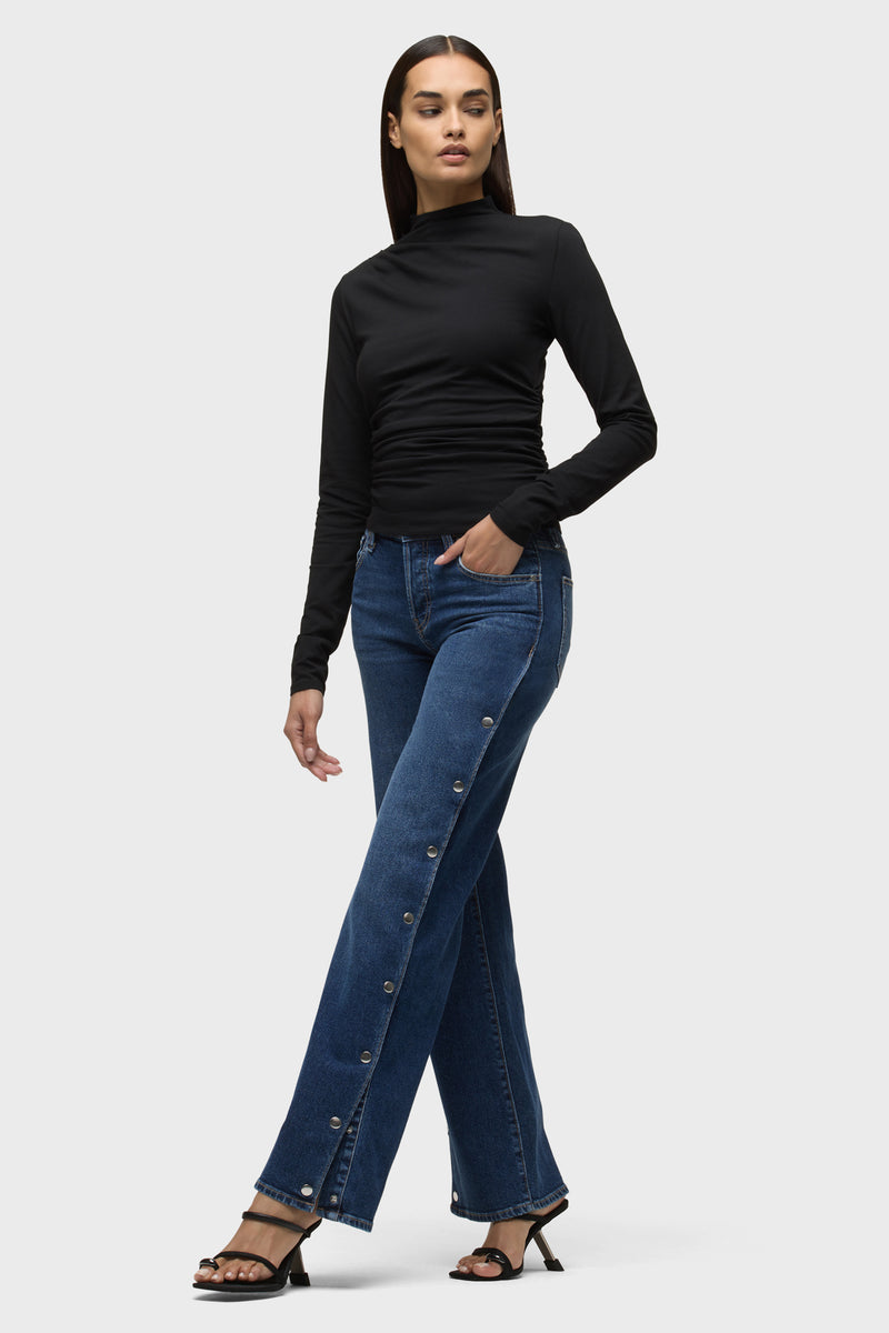 Rosie Side Seam Snaps Wide Leg