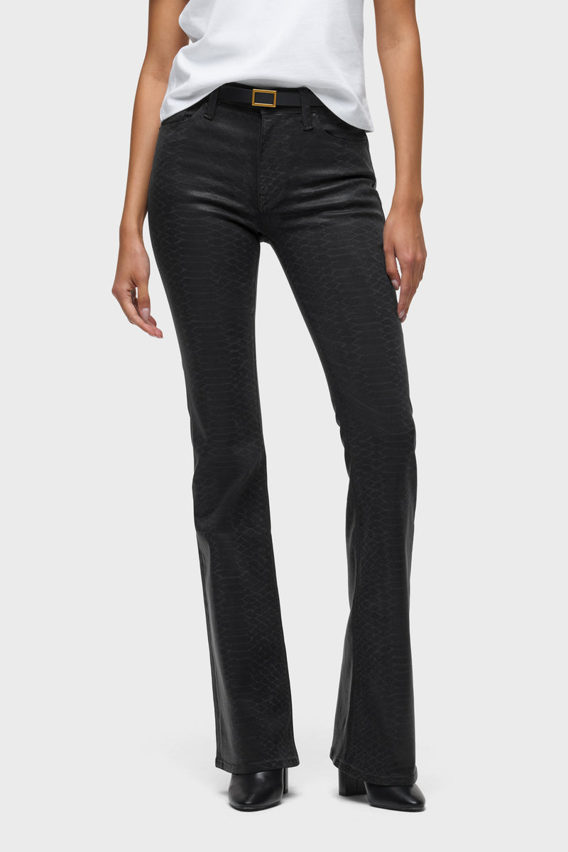 Barbara Snake Print High-Rise Bootcut