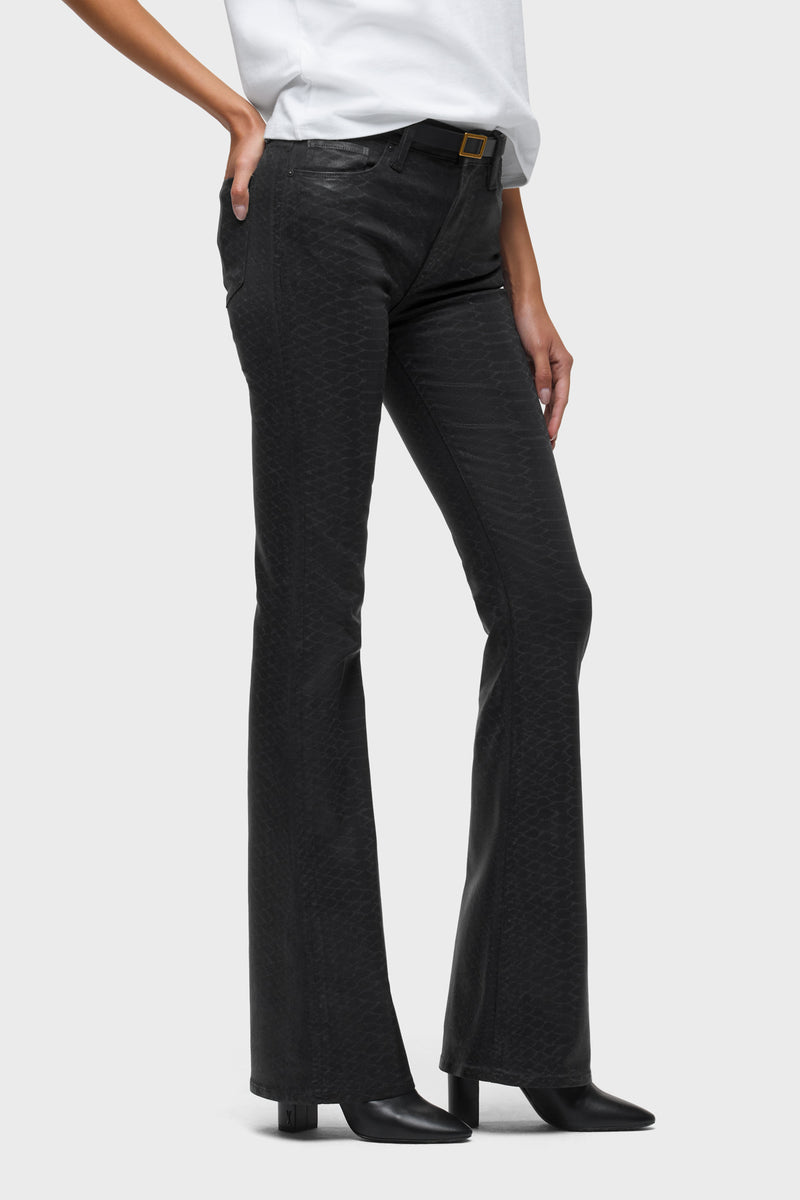 Barbara Snake Print High-Rise Bootcut