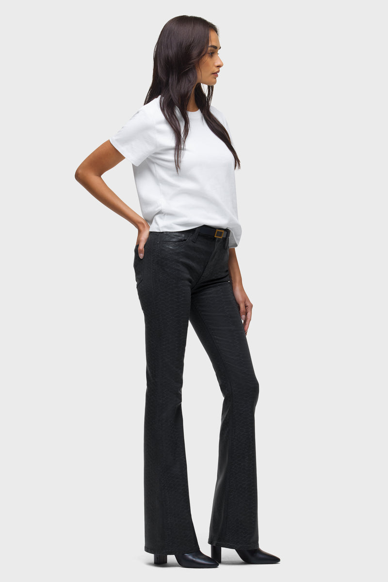 Barbara Snake Print High-Rise Bootcut