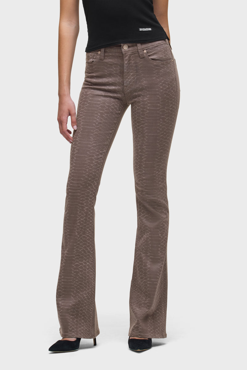 Barbara Snake Print High-Rise Bootcut