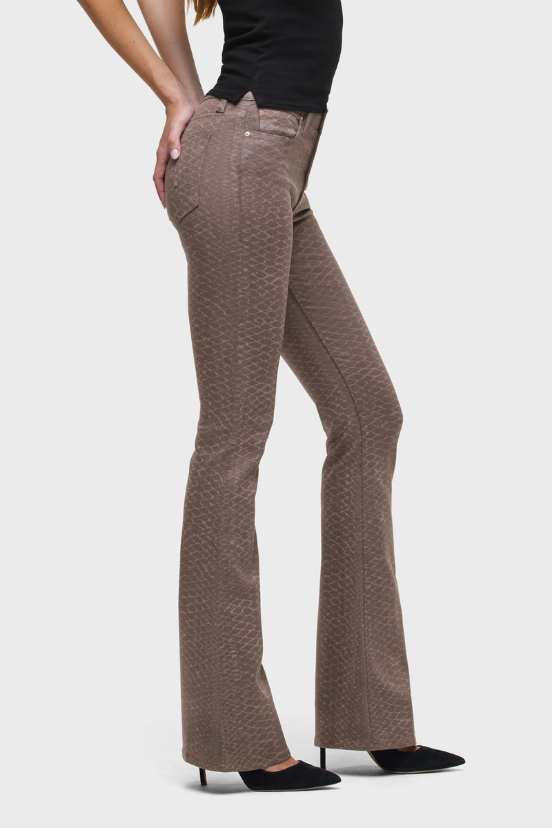 Barbara Snake Print High-Rise Bootcut