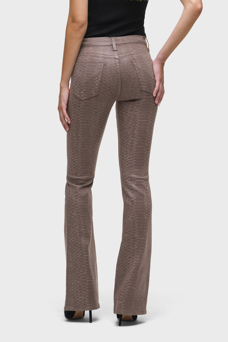Barbara Snake Print High-Rise Bootcut
