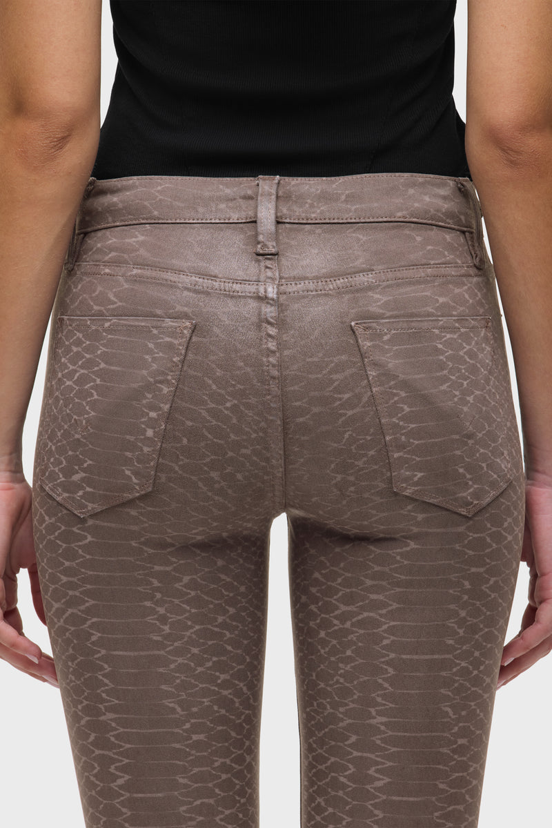 Barbara Snake Print High-Rise Bootcut