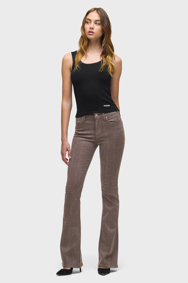 Barbara Snake Print High-Rise Bootcut