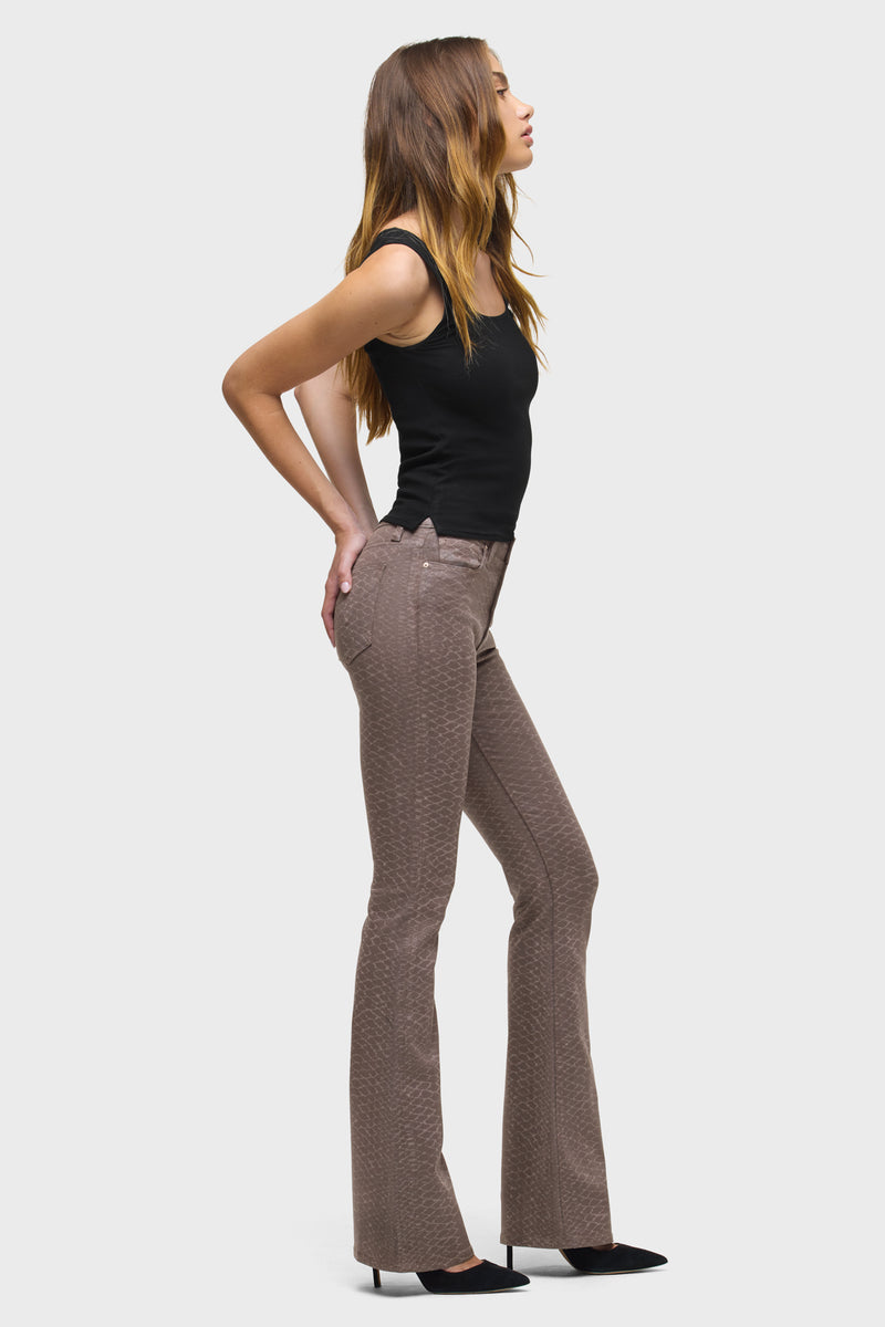Barbara Snake Print High-Rise Bootcut