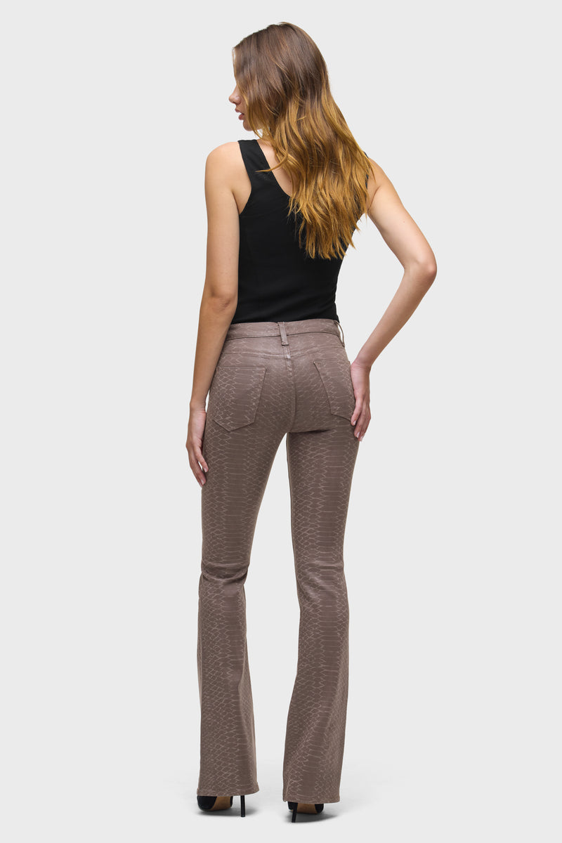Barbara Snake Print High-Rise Bootcut