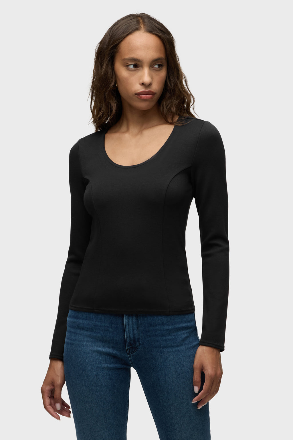 Long Sleeve Scoop Neck Top