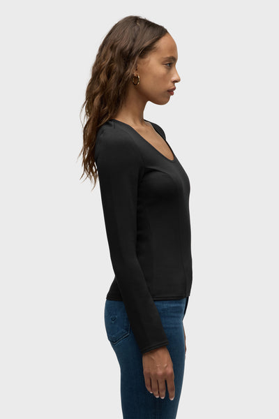 Long Sleeve Scoop Neck Top
