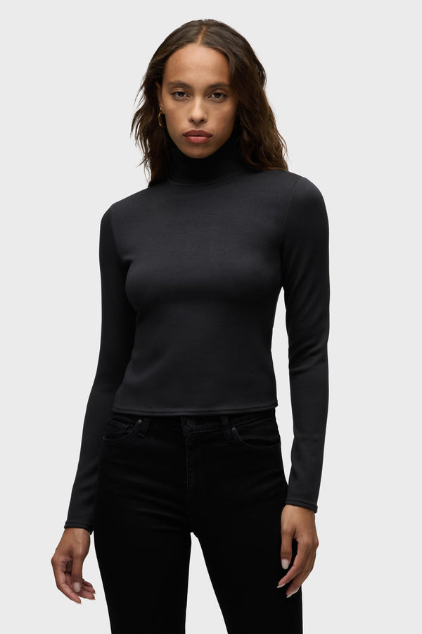 Mock Neck Long Sleeve Top | Premium Italian Fabric | Hudson Jeans