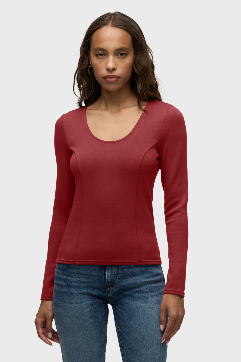 Long Sleeve Scoop Neck Top